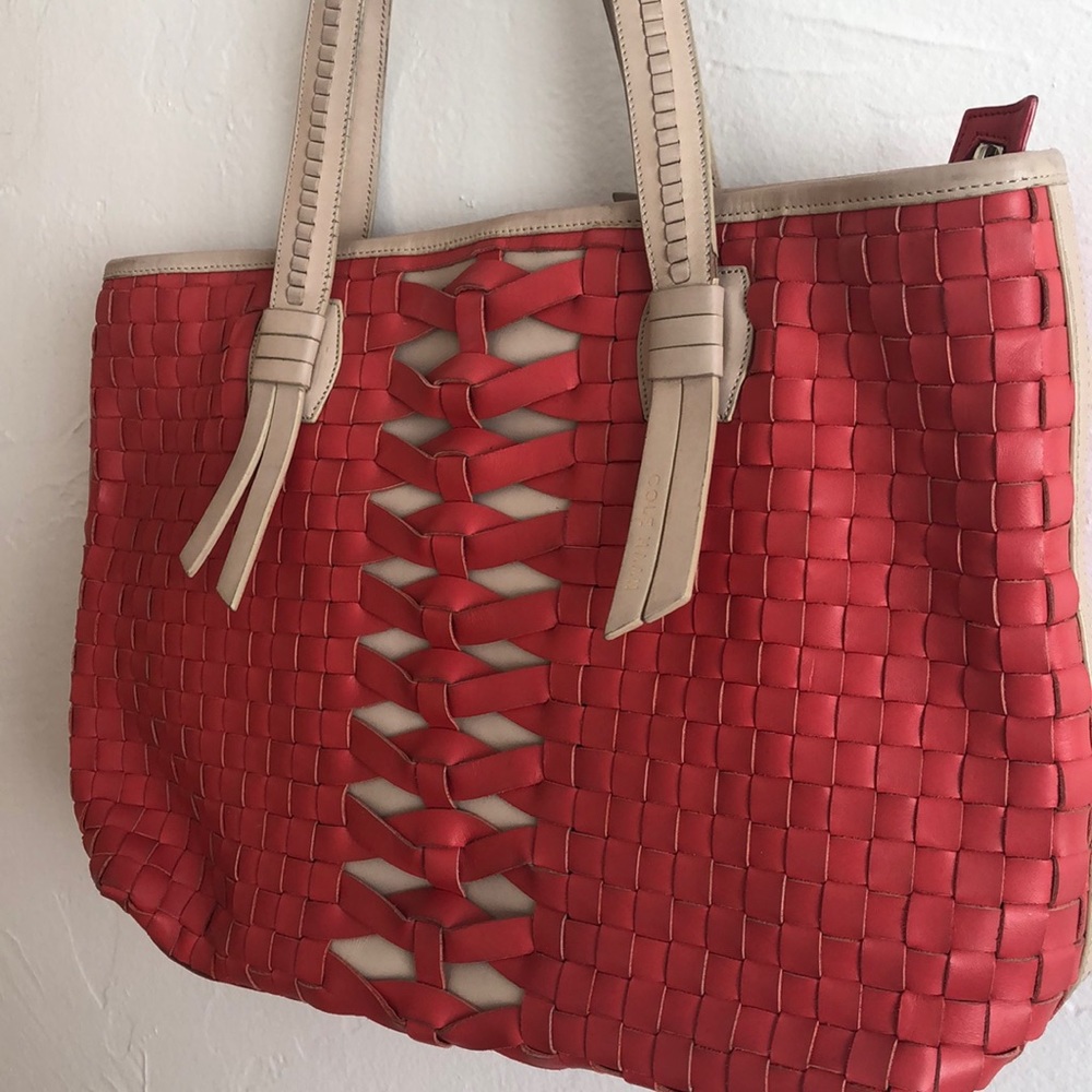 Coral & Tan Cole Haan Tote!